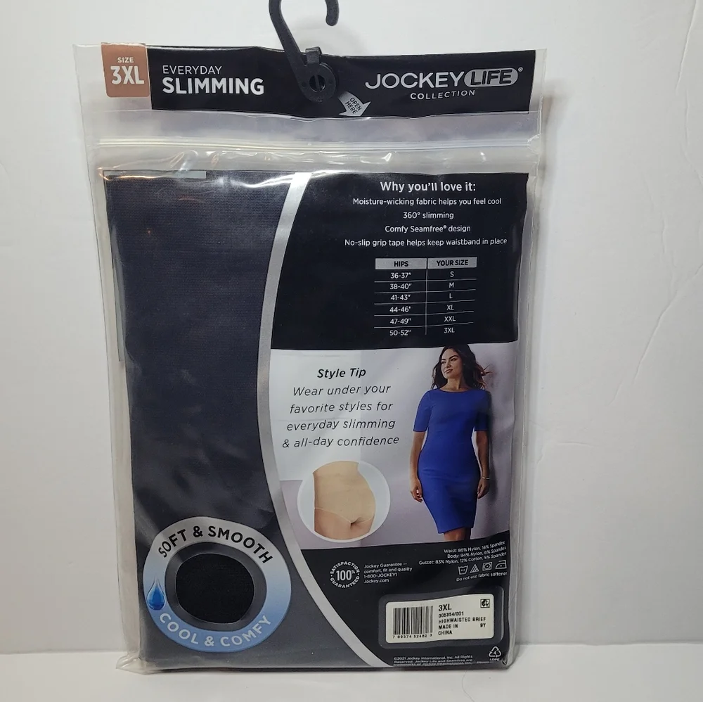Jockey Life Seamfree Slimming High-Waist Brief Black Size 3XL